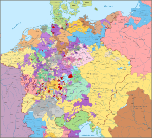 Map of the Holy Roman Empire, 1618 - Thirty Years’ War