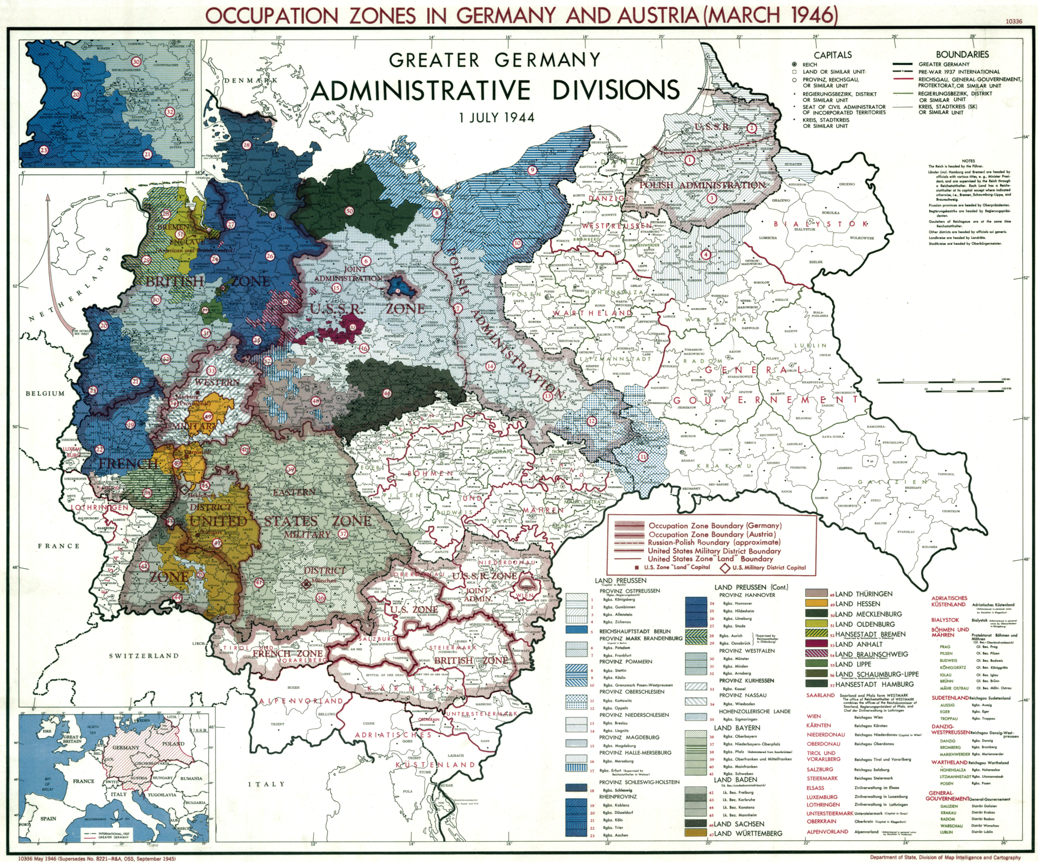 Германия 1946 карта