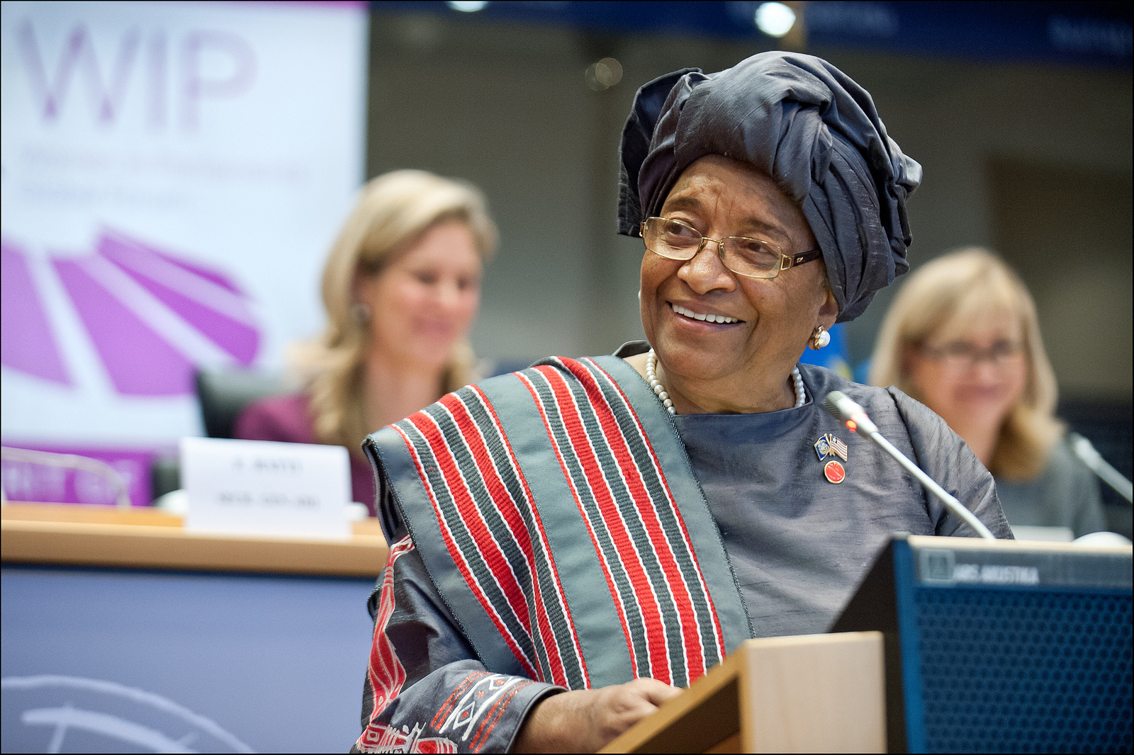 Former Liberian President Sirleaf Offers Optimistic Vision of Democracy, Africa, and America