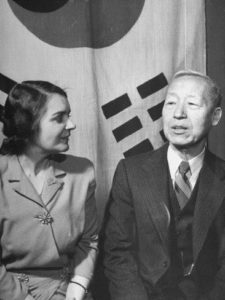 Syngman Rhee and his Austrian-born wife Franziska Donner at the Korean Liberty Conference in Washington in February 1942