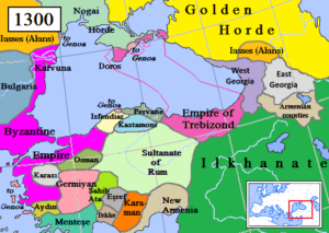 Map of the Trebizond Empire in Anatolia 1300