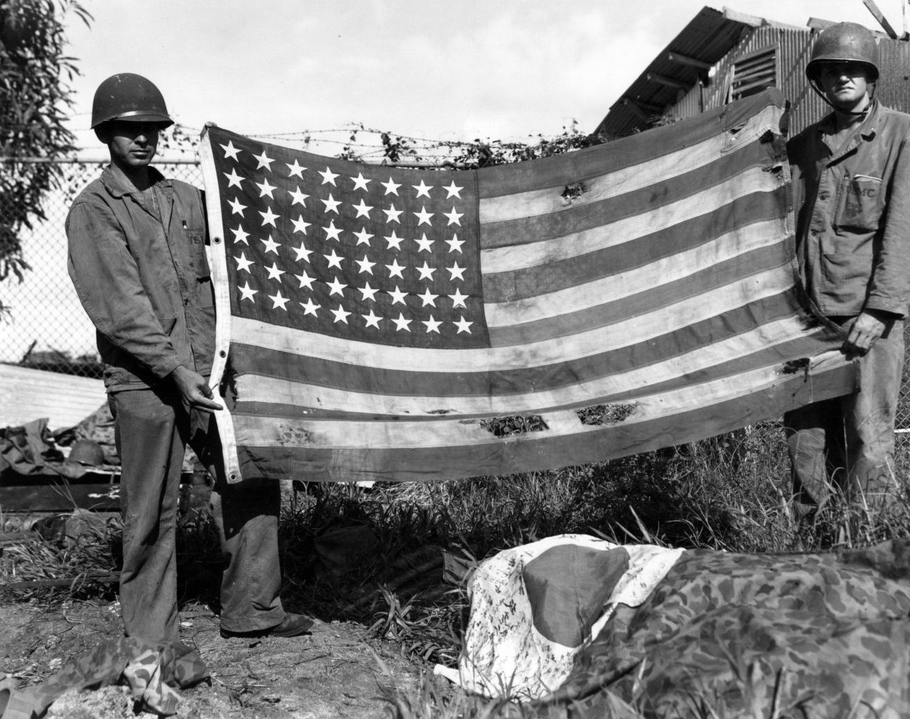 Marines on Guam, July 21, 1944, displaying American Nationalism