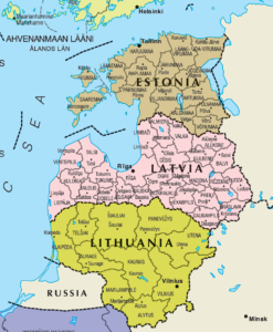 Baltic Map Estonia Latvia Lithuania NATO